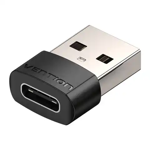 ⁨Adapter USB 2.0 męski na USB-C żeński Vention CDWB0 Czarny⁩ w sklepie Wasserman.eu