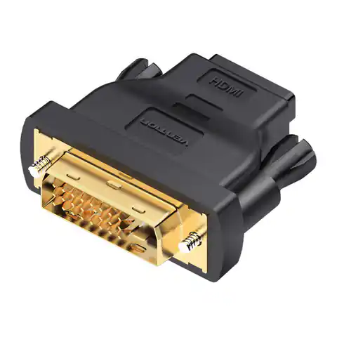 ⁨Adapter DVI (24+1) męski na HDMI 1.4 żeński Vention ECDB0 1080P 60Hz (czarny)⁩ w sklepie Wasserman.eu