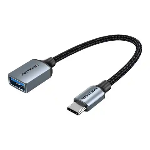 ⁨Kabel USB 3.0 C męski do USB żeński OTG Vention CCXHB 0,15m, 2A (szary)⁩ w sklepie Wasserman.eu