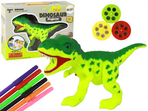 ⁨Projektor Dinozaur + Pisaki 18 Obrazków Malowanie⁩ w sklepie Wasserman.eu