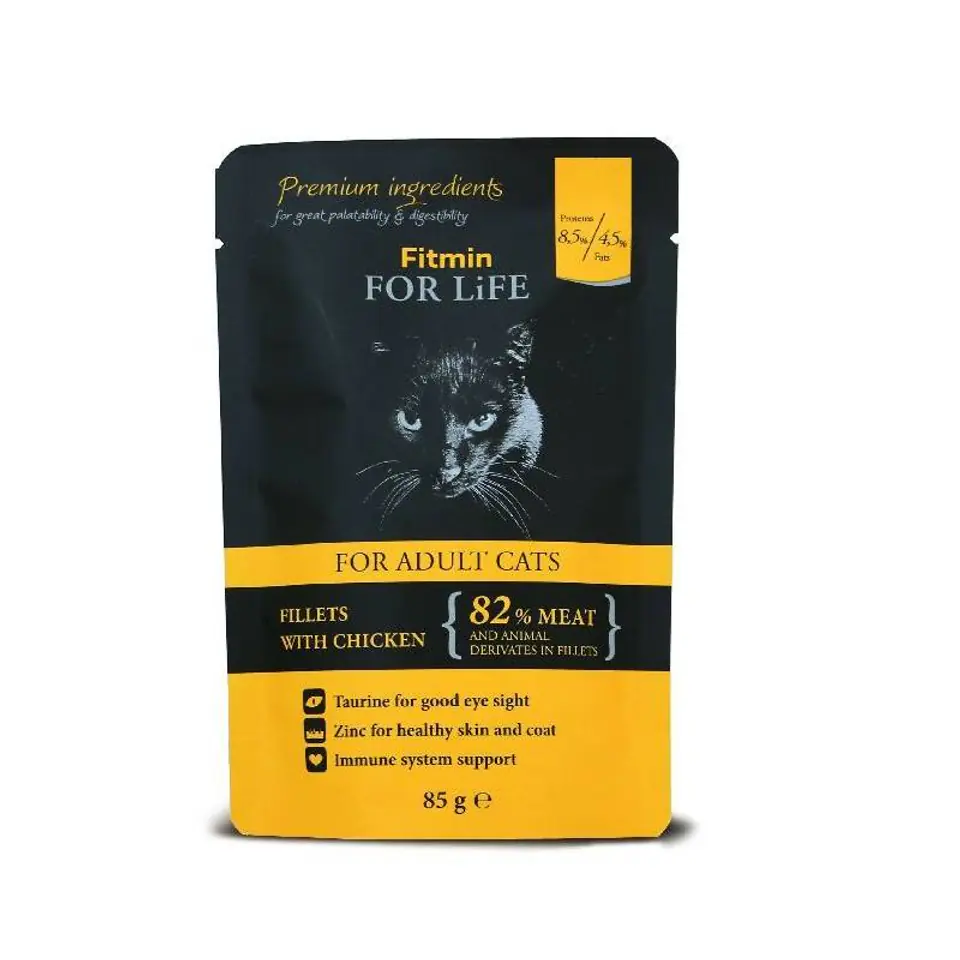 ⁨FITMIN cat For Life pouch adult chicken 85g⁩ at Wasserman.eu