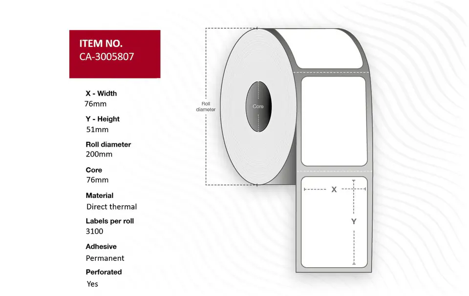 ⁨Capture Label 76 x 51mm, core 76mm,⁩ w sklepie Wasserman.eu