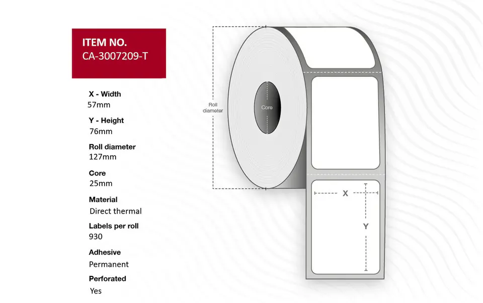 ⁨Capture Label 57 x 76mm, Core 25mm,⁩ w sklepie Wasserman.eu