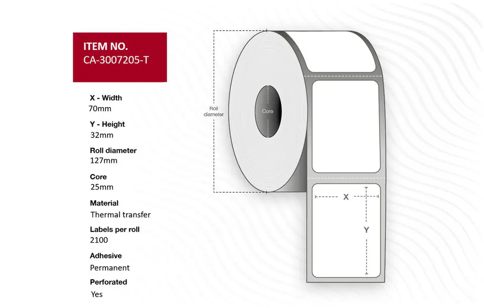 ⁨Capture Label 70 x 32mm, Core 25mm,⁩ w sklepie Wasserman.eu