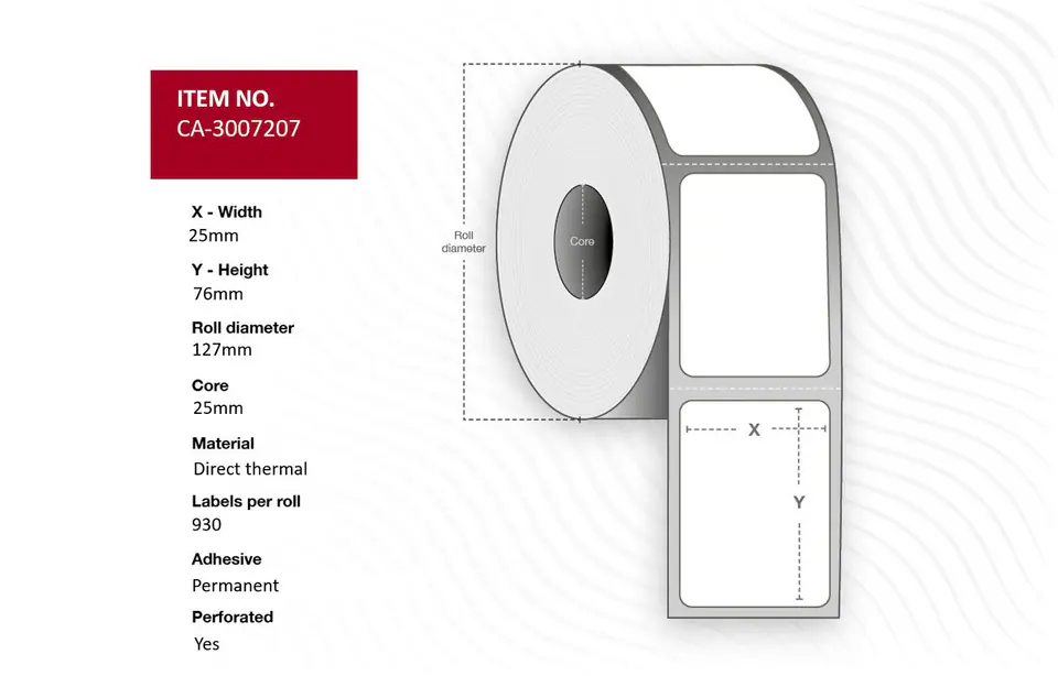 ⁨Capture Label 25 x 76mm, Core 25mm,⁩ w sklepie Wasserman.eu