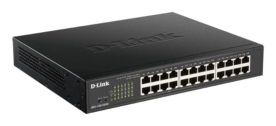 ⁨D-Link DGS-1100-24PV2/E  network switch Managed L2 Gigabit Ethernet (10/100/1000) Power over Ethernet (PoE) Black⁩ at Wasserman.eu