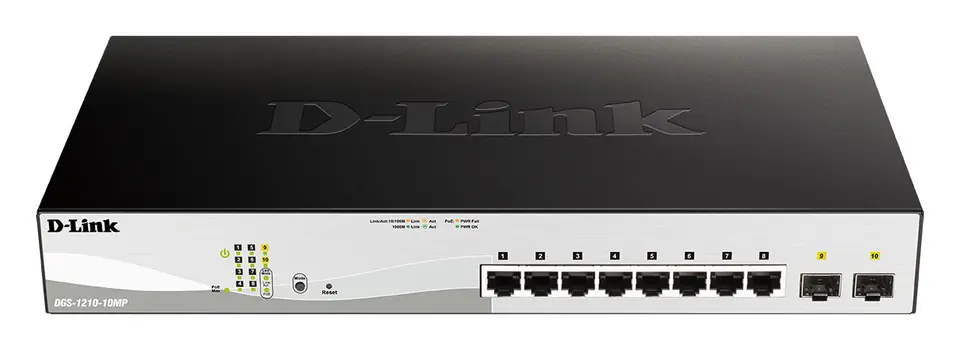 ⁨D-Link DGS-1210-10MP/E  network switch Managed L2/L3 Gigabit Ethernet (10/100/1000) Power over Ethernet (PoE) Black⁩ at Wasserman.eu