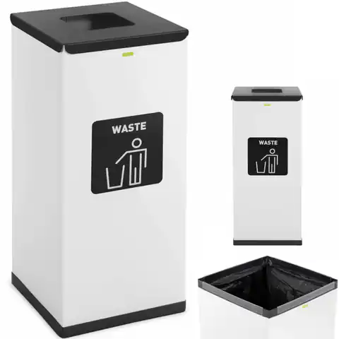 ⁨Kosz do segregacji odpady zmieszane stalowy 30.5x30.5x70cm 60L⁩ w sklepie Wasserman.eu