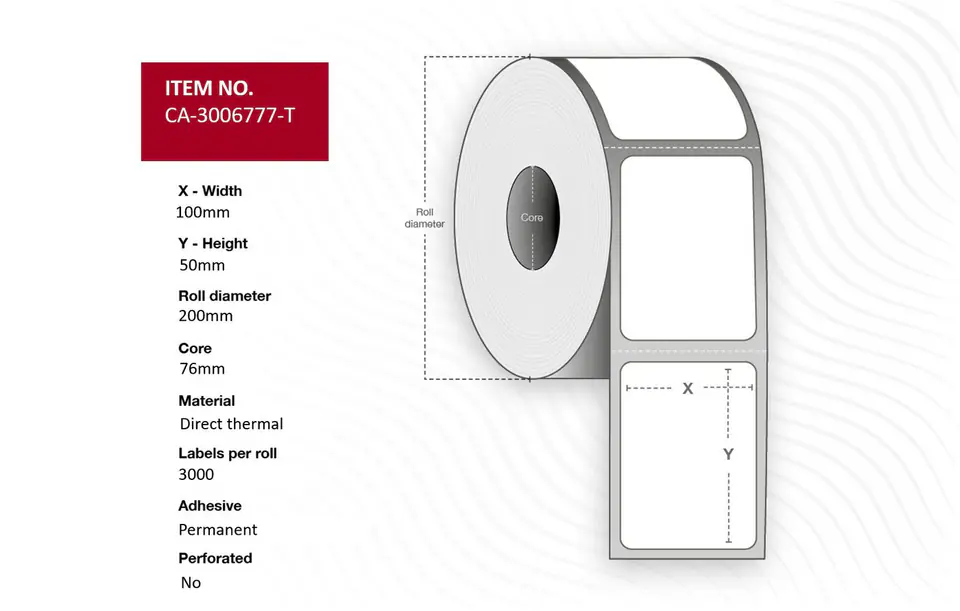 ⁨Capture Label 100 x 50mm, Core 76mm,⁩ w sklepie Wasserman.eu