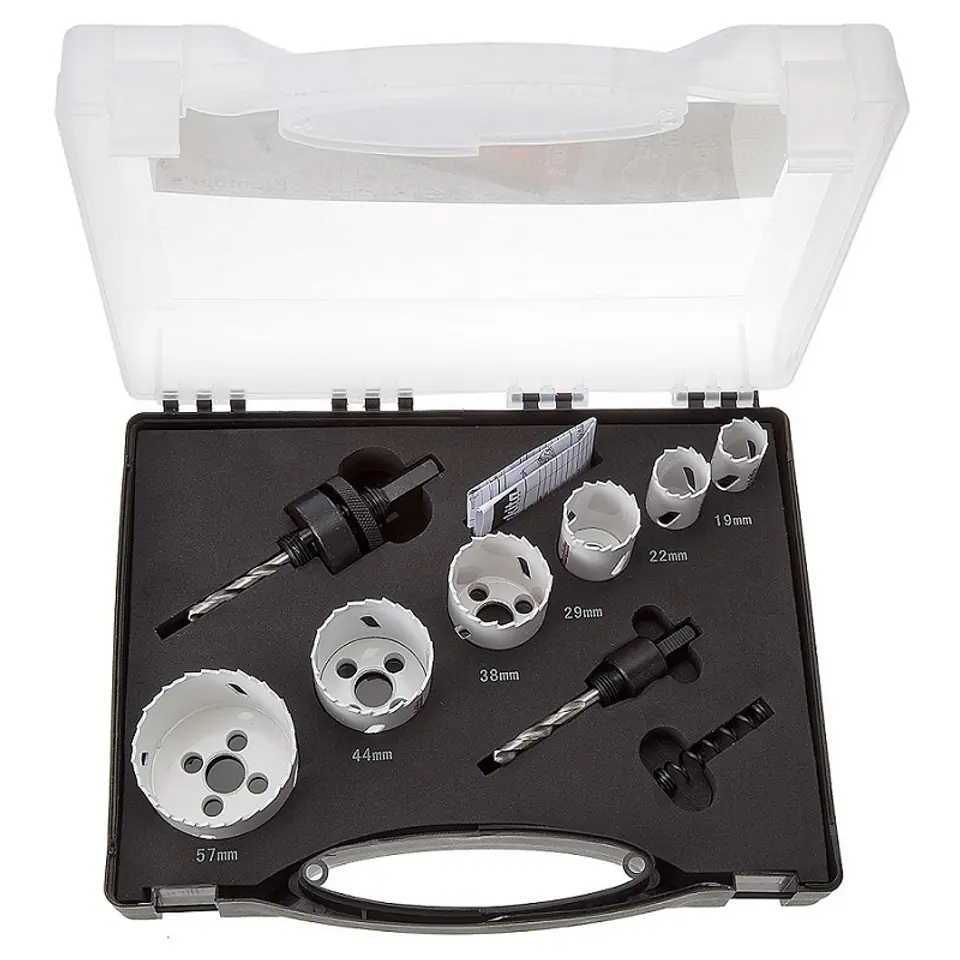 ⁨SET OF HOLE SAWS FOR PLUMBERS 19,22,29,38,44,57 MM BIMETAL⁩ at Wasserman.eu