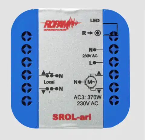 ⁨ROPAM SROL-ari bezprzewodowy, douszkowy sterownik rolety 230VAC, amperometryka, status rolety w aplikacji i panelu dotykowym (-IP-64).⁩ w sklepie Wasserman.eu