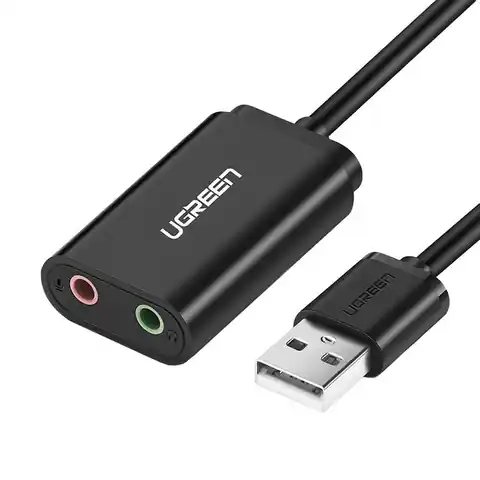 ⁨Zewnętrzna karta dźwiękowa USB UGREEN  	US205 15cm (czarny)⁩ w sklepie Wasserman.eu