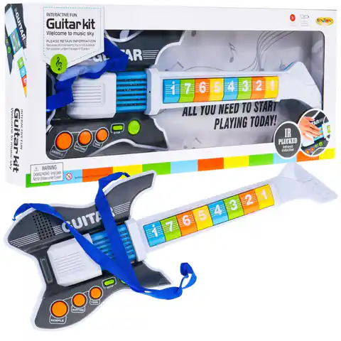 ⁨Kolorowa Gitara elektryczna dla dzieci 3+ Instrument muzyczny + Dźwięki Światła⁩ w sklepie Wasserman.eu