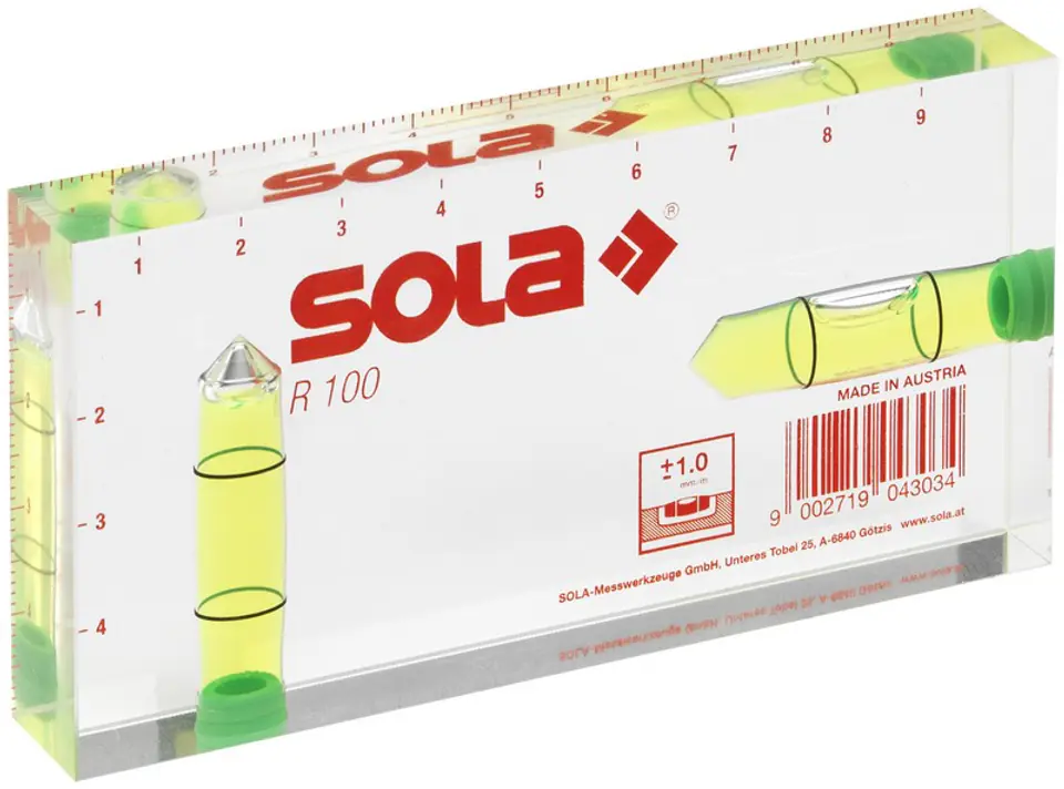 ⁨SOLA SPIRIT LEVEL R 100 GREEN ACRYLIC⁩ at Wasserman.eu