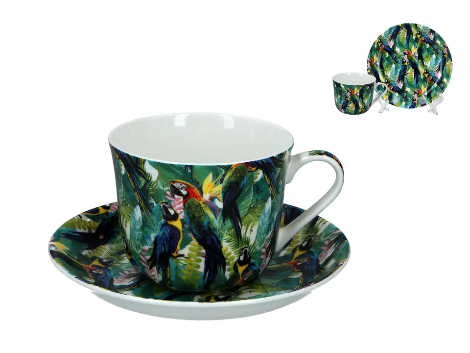 Filiżanka śniadaniowa ze spodkiem - Tropical Birds (FBCh) w sklepie Wasserman.eu