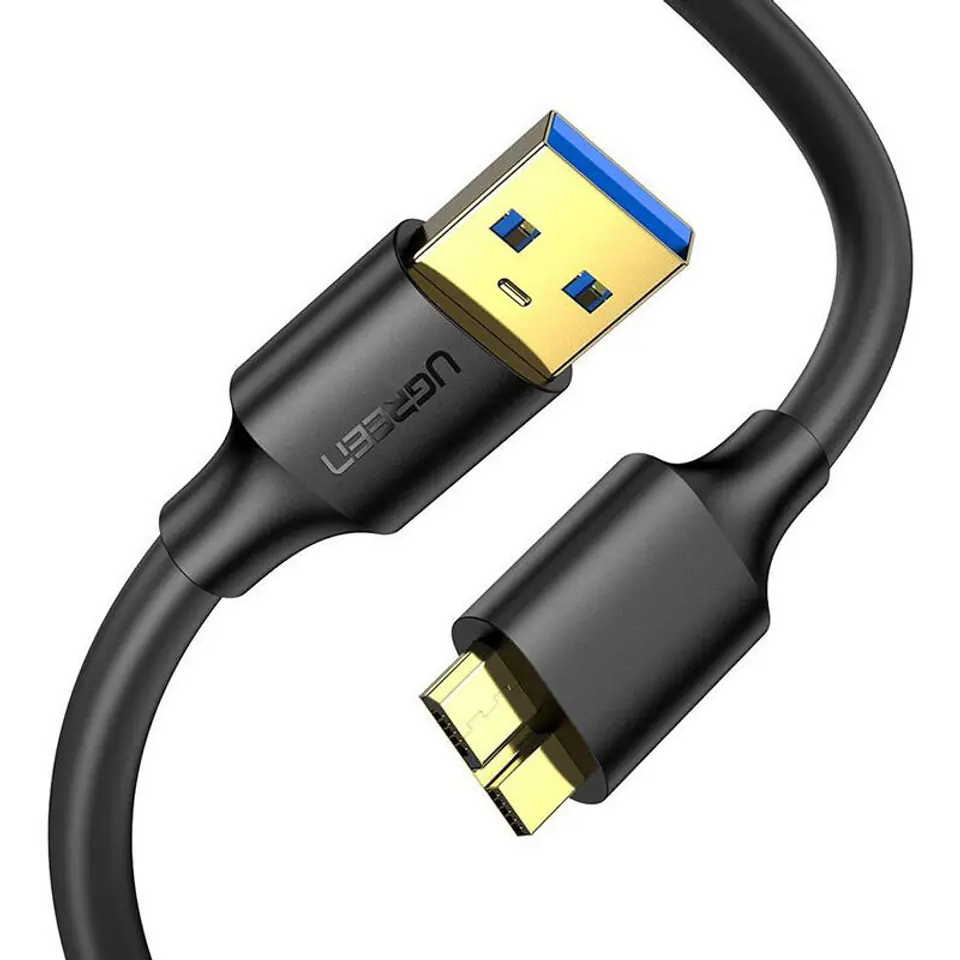 ⁨Kabel USB 3.0 - micro USB 3.0 UGREEN 	US130 0.5m (czarny)⁩ w sklepie Wasserman.eu