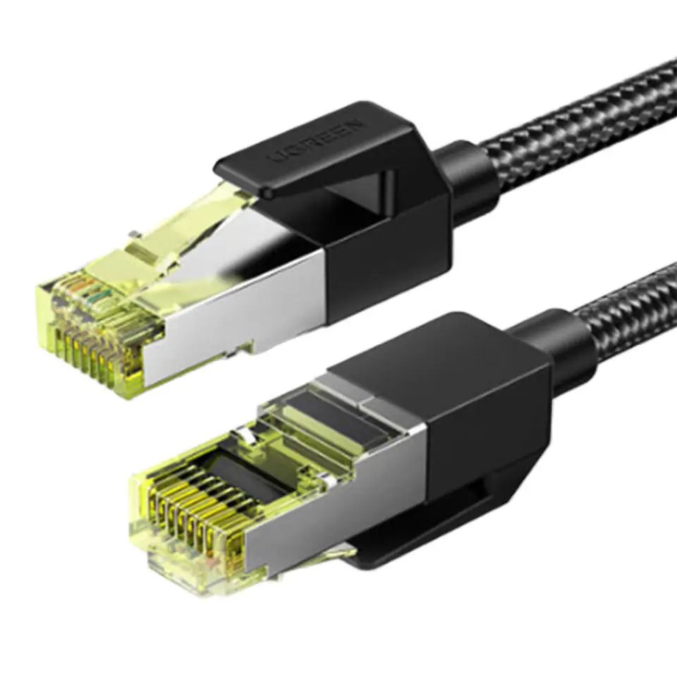 ⁨UGREEN NW150 Kabel sieciowy w oplocie, Ethernet RJ45, Cat.7, F/FTP, 5m (czarny)⁩ w sklepie Wasserman.eu