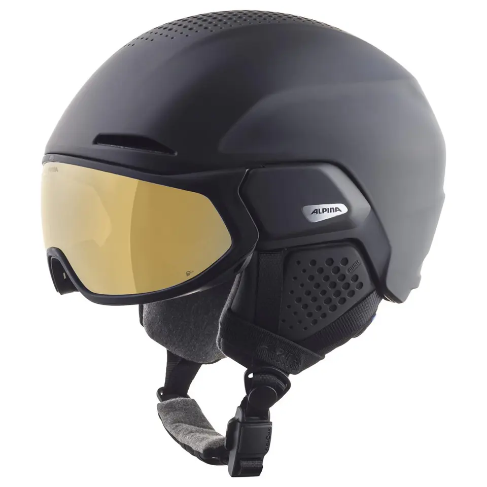 ⁨Alpina winter helmet ALTO Q-Lite Black Matt (Gold Mirror) 55-59⁩ at Wasserman.eu