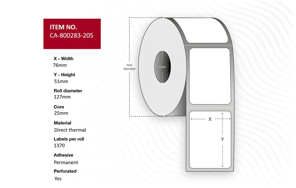 ⁨Capture Label 76 x 51mm, core 25mm,⁩ w sklepie Wasserman.eu