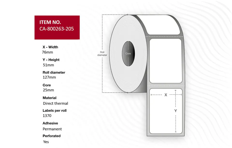 ⁨Capture Label 76 x 51mm, Core 25mm,⁩ w sklepie Wasserman.eu