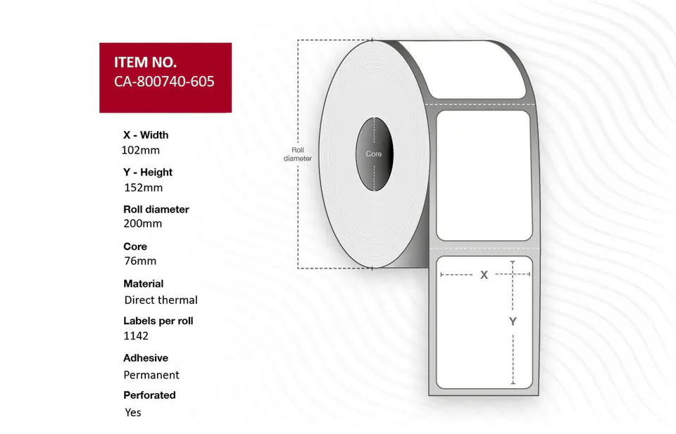 ⁨Capture Label 102 x 152mm, Core 76mm,⁩ w sklepie Wasserman.eu