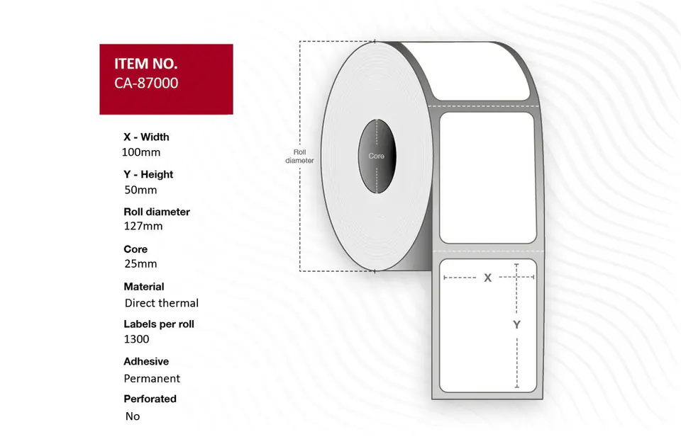 Capture Label 100 x 50mm Core 25mm, w sklepie Wasserman.eu
