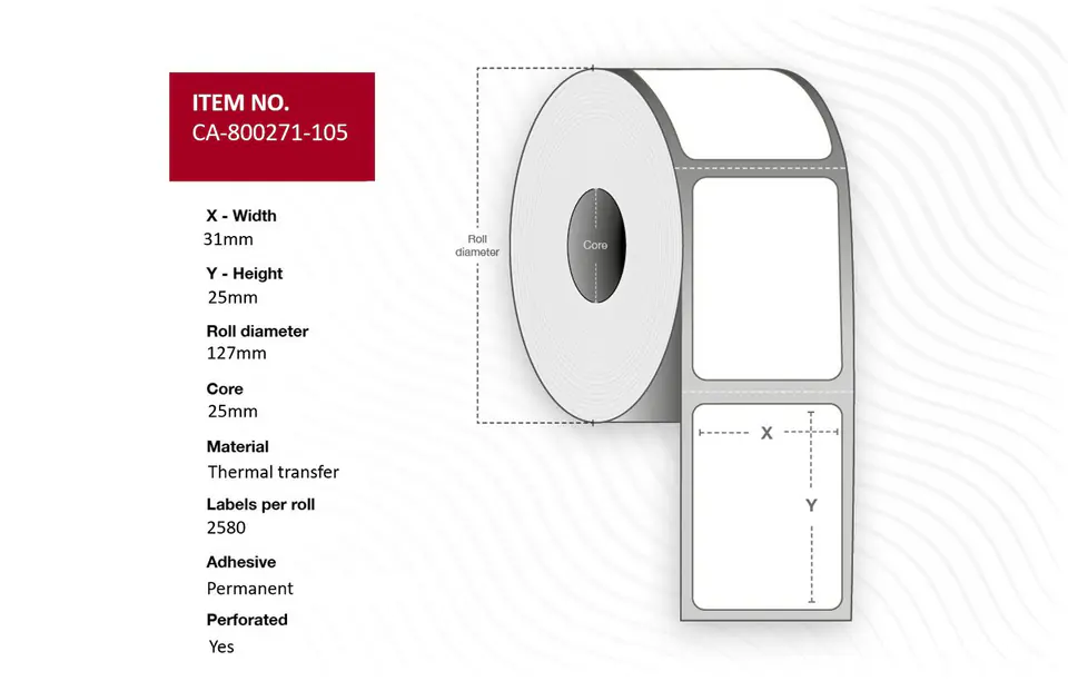 ⁨Capture Label 31 x 25mm, Core 25mm,⁩ w sklepie Wasserman.eu