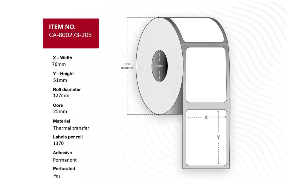 ⁨Capture Label 76x51mm, Core 25mm,⁩ w sklepie Wasserman.eu