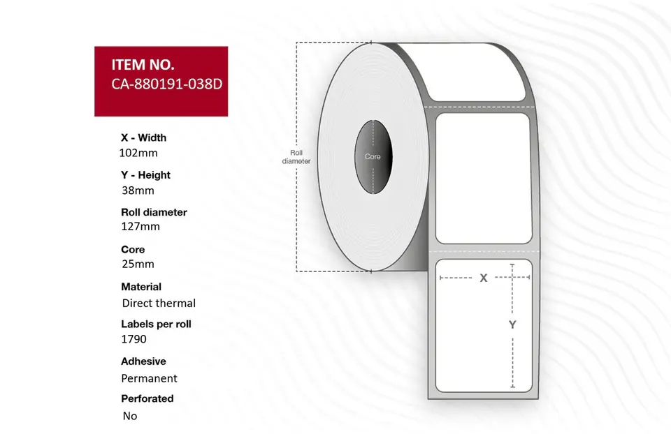 ⁨Capture Label 102x38 mm. Core 25 mm.⁩ w sklepie Wasserman.eu