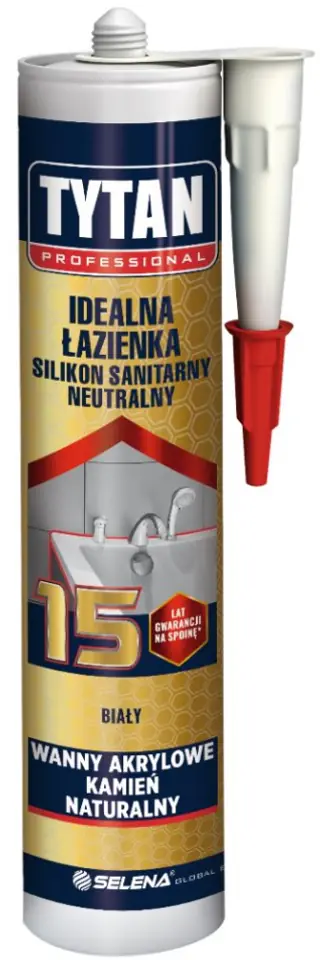 ⁨SILIKON TYTAN SANITARNY IDEALNA ŁAZIENKA 280ML BIAŁY⁩ w sklepie Wasserman.eu