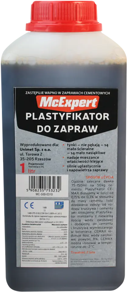 ⁨PLASTICIZER FOR MORTARS REPLACING LIME 1L⁩ at Wasserman.eu