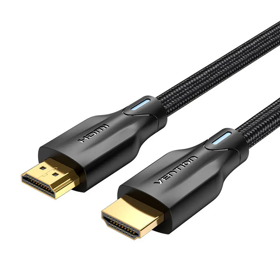 ⁨Kabel HDMI 2.1 Vention AAUBG 1,5m, 8K 60Hz/ 4K 120Hz (czarny)⁩ w sklepie Wasserman.eu