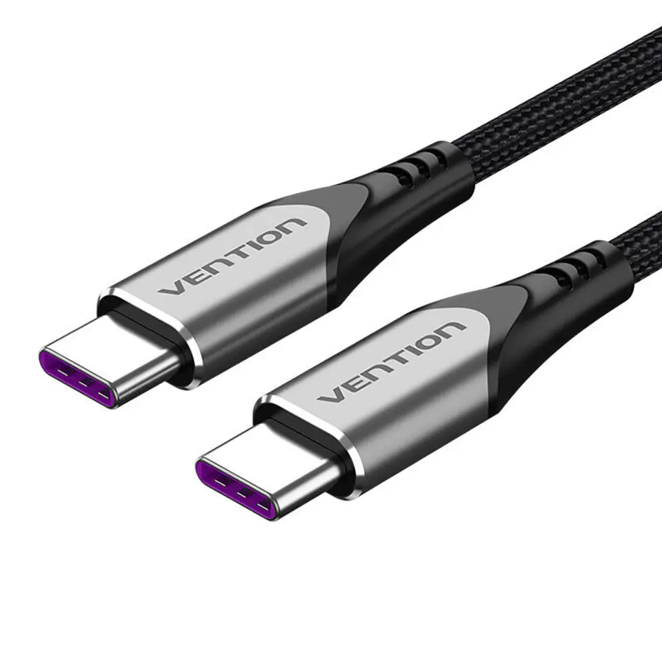 ⁨Kabel USB-C 2.0 do USB-C Vention TAEHG 1,5m PD 100W szary⁩ w sklepie Wasserman.eu