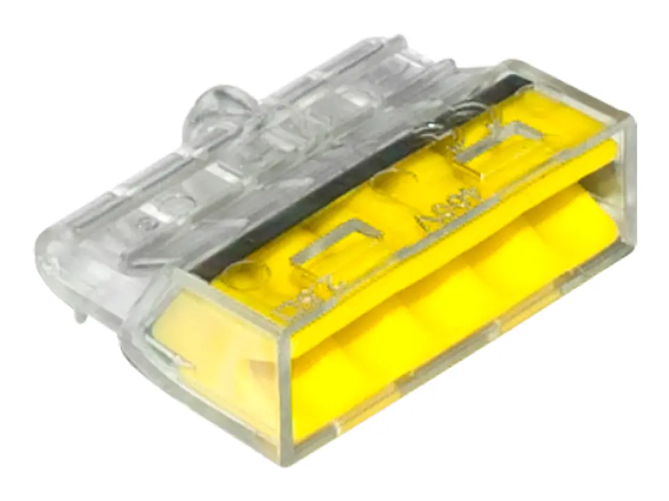 ⁨QUICK CONNECTOR 5*0,5-2,5MM2 TRANSPARENT/YELLOW 10 PIECES⁩ at Wasserman.eu