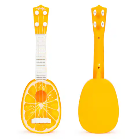 ⁨Ukulele gitara dla dzieci cztery struny pomarańcz⁩ w sklepie Wasserman.eu