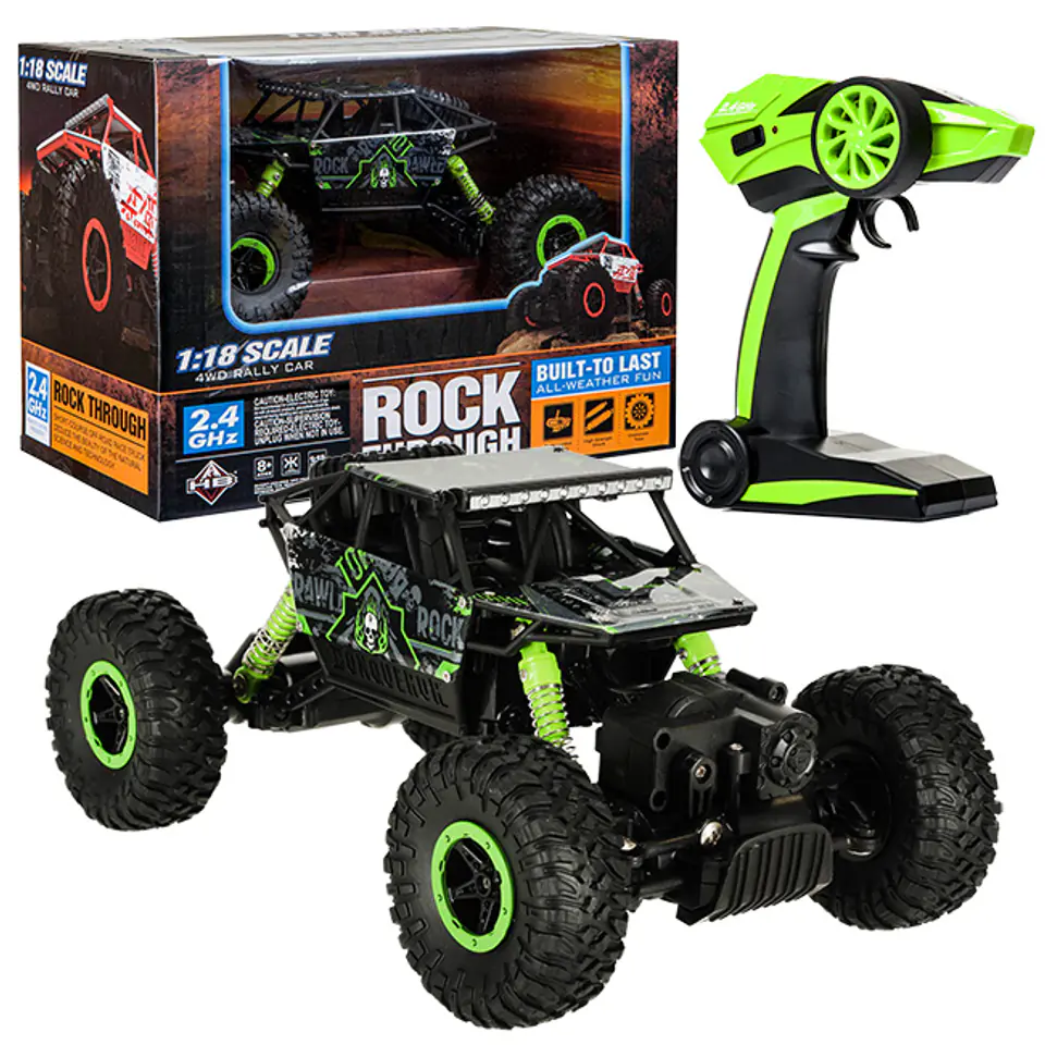 ⁨Samochód zdalnie sterowany na pilota RC Rock Crawler HB 2,4GHz 1:18 zielony⁩ w sklepie Wasserman.eu