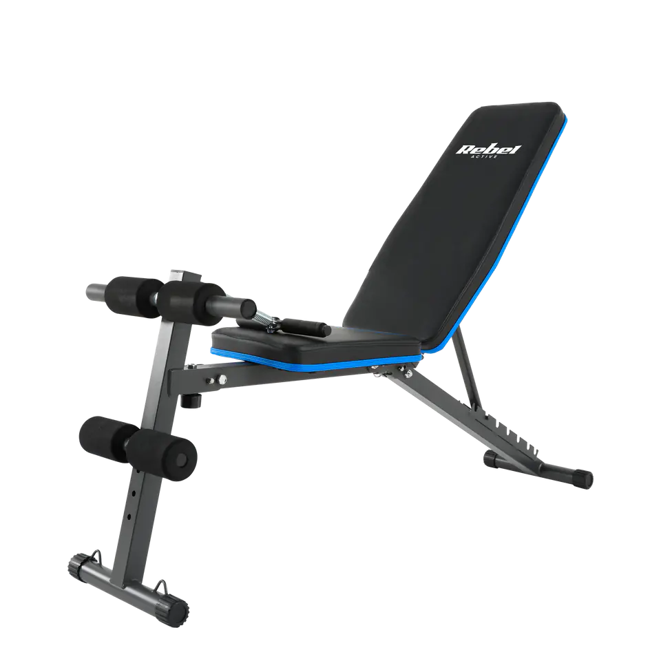 ⁨Incline training bench with leg lock and rubber bands , REBEL ACTIVE⁩ at Wasserman.eu