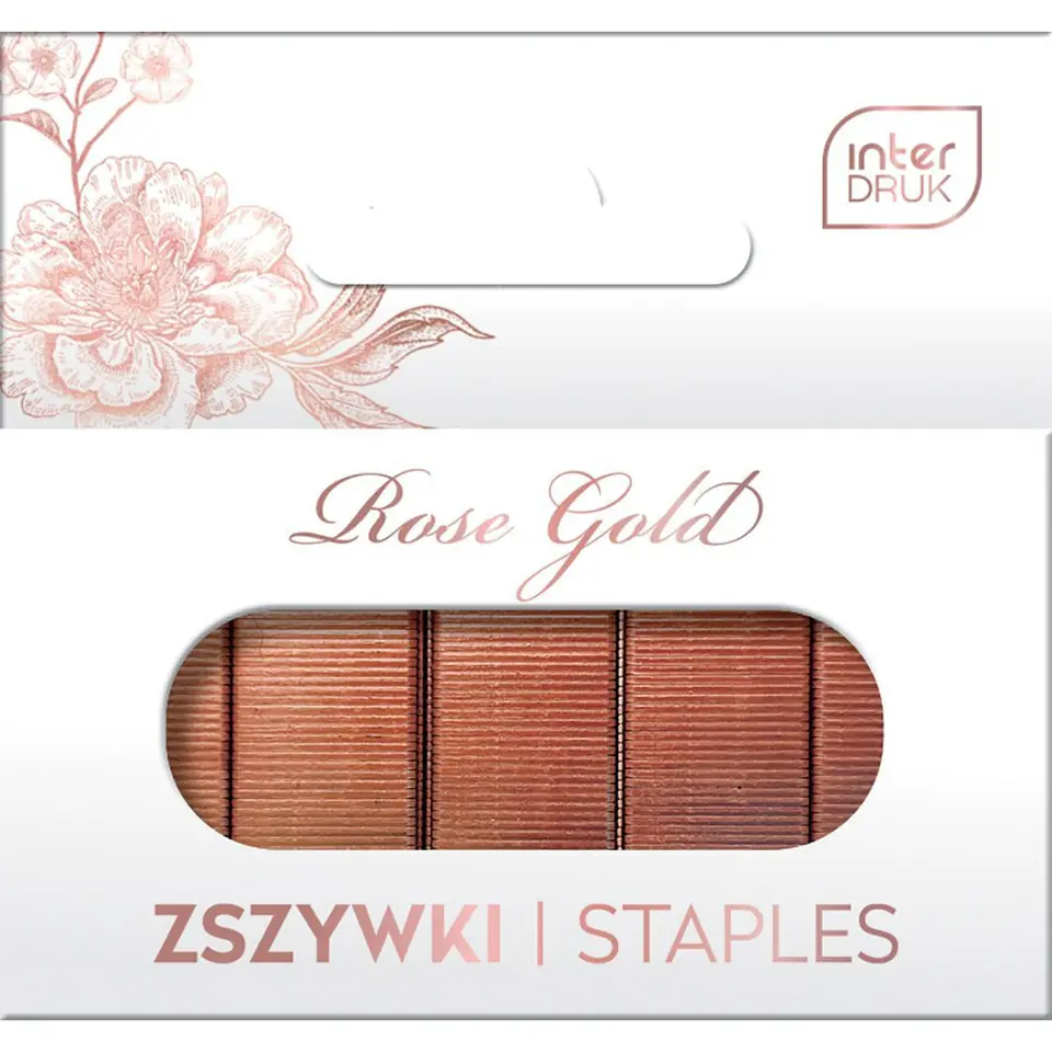 ⁨Zszywki 24/6 ROSE GOLD 1000szt. INTERDRUK⁩ w sklepie Wasserman.eu