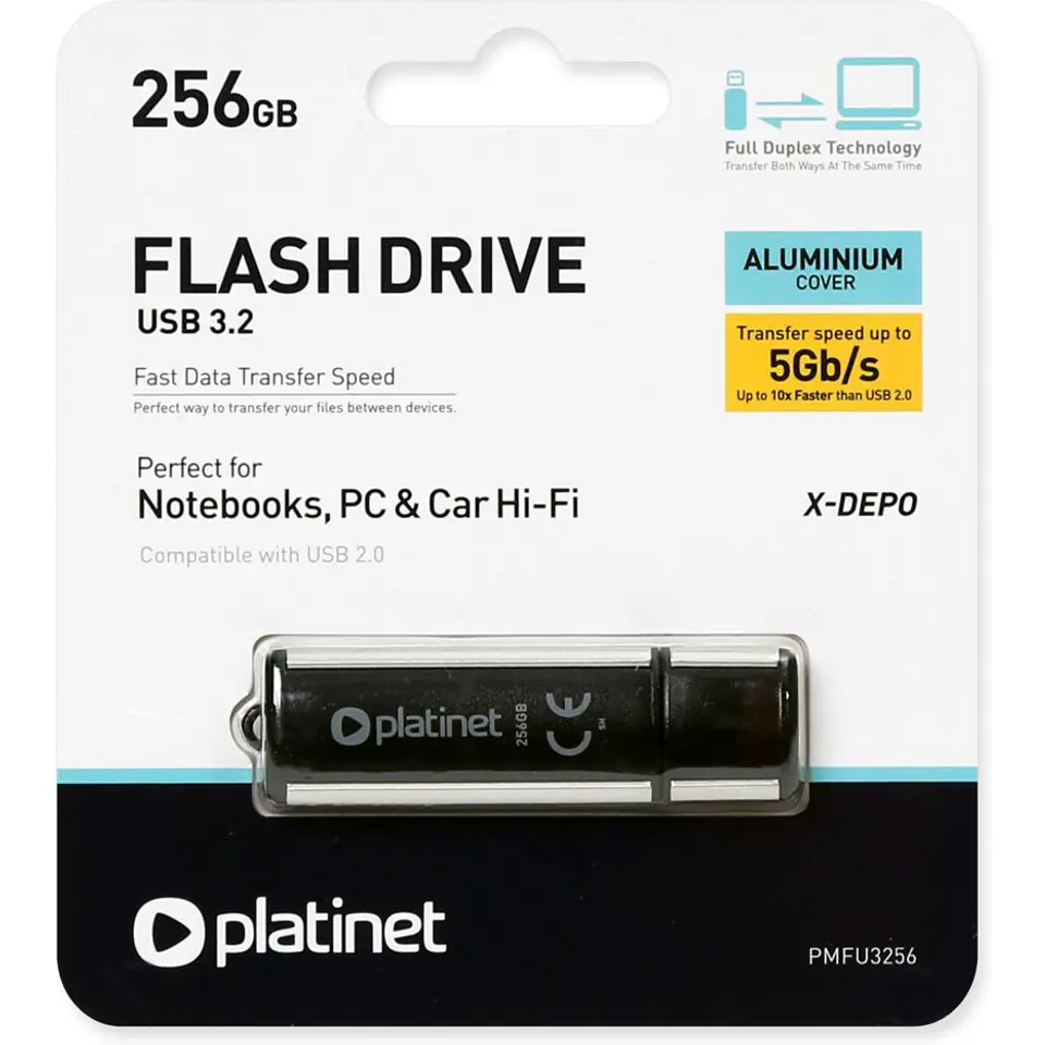 ⁨PLATINET PENDRIVE USB 3.2 X-DEPO 256GB [42564]⁩ at Wasserman.eu