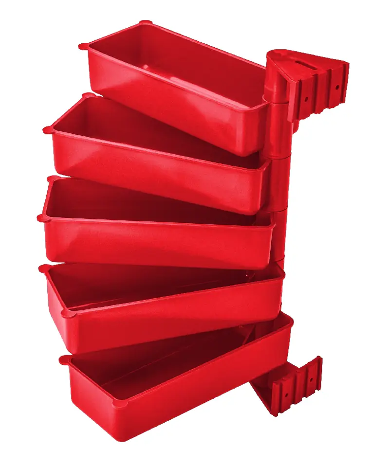 ⁨SET OF 5-PIECE ROTARY SHELVES RED⁩ at Wasserman.eu