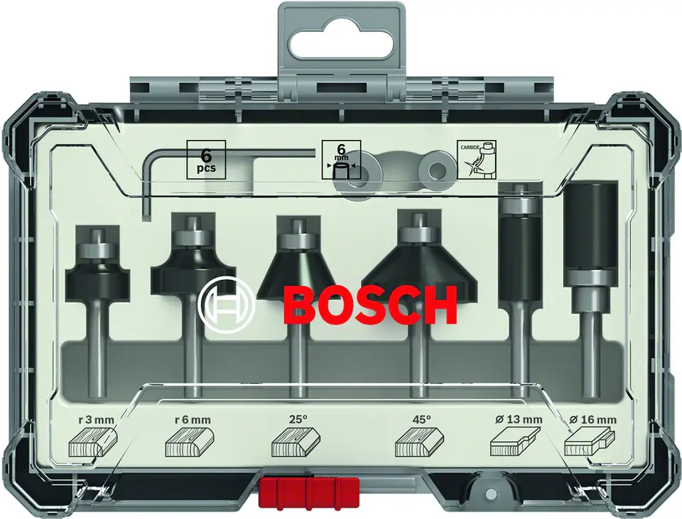 ZESTAW FREZÓW 6 SZT. TRIM&EDGING UCHWYT 6MM w sklepie Wasserman.eu