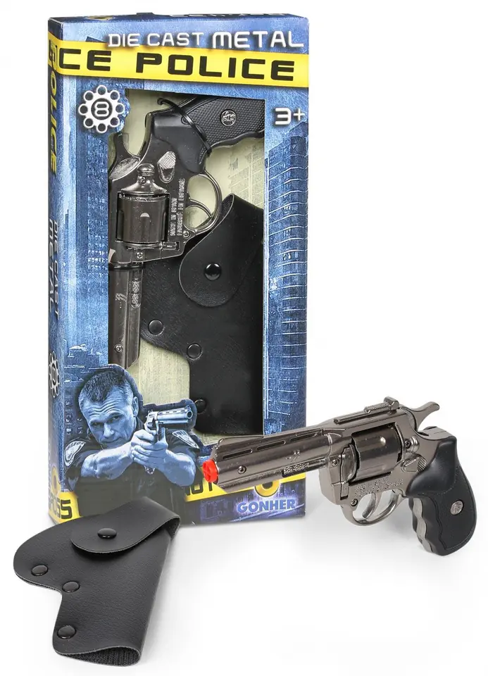 ⁨Metal police revolver with holster Gonher⁩ at Wasserman.eu