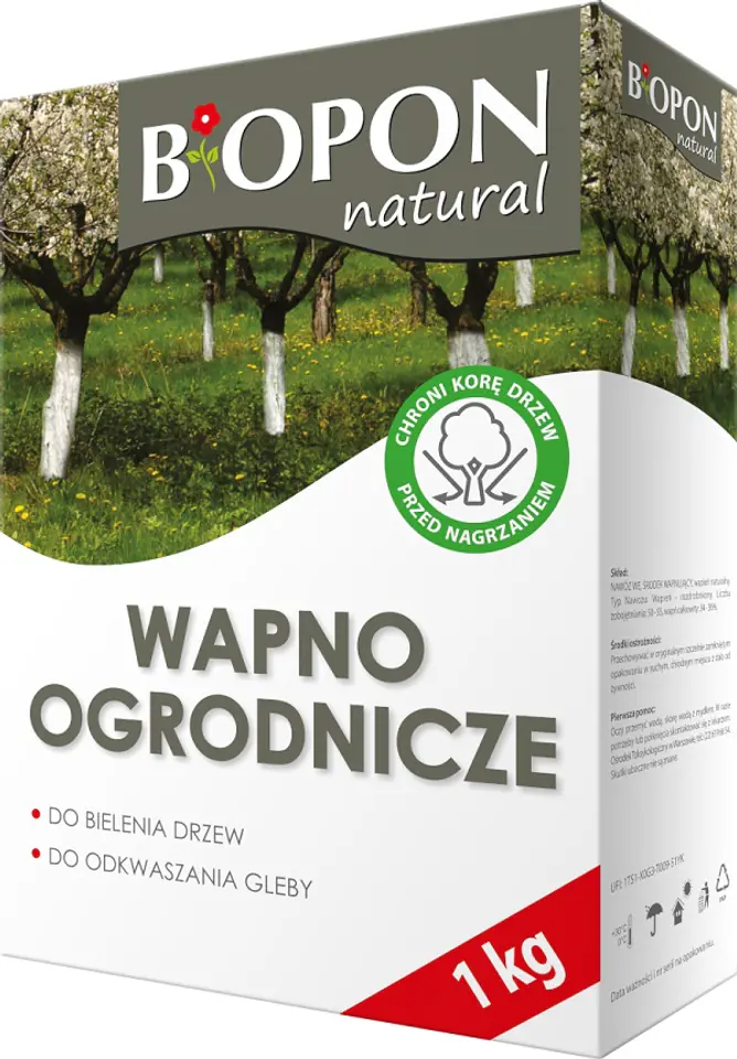 ⁨WAPNO - OGRODNICZE DO BIELENIA I ODKWASZANIA GLEBY, 1 KG⁩ w sklepie Wasserman.eu