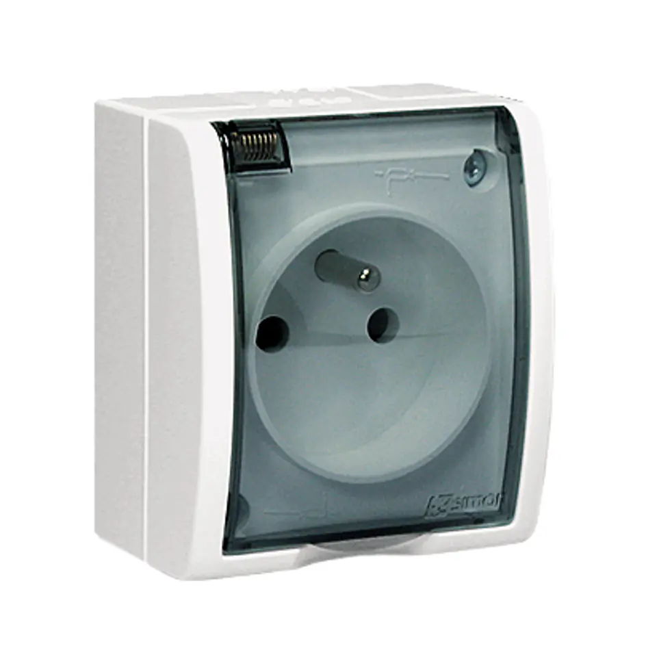 ⁨AQUARIUS SOCKET HERM.1-FOLD Z/U IP54 Z KL. SMOKY WHITE⁩ at Wasserman.eu