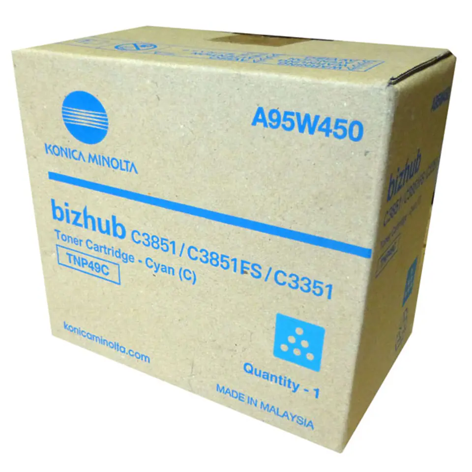 ⁨Konica Minolta oryginalny toner A95W450, TNP-49C, cyan, 12000s⁩ w sklepie Wasserman.eu