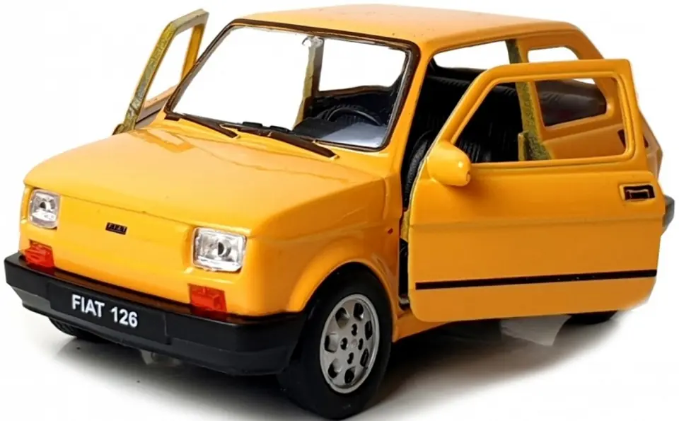 ⁨WELLY MALUCH FIAT 126P 1:34 SAMOCHÓD KOLEKCJONERSKI żółty⁩ w sklepie Wasserman.eu