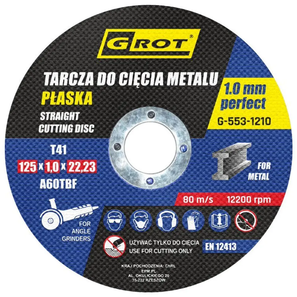 ⁨TARCZA PŁASKA T1A 125*1.0*22 KOMPLET 10 SZTUK⁩ w sklepie Wasserman.eu