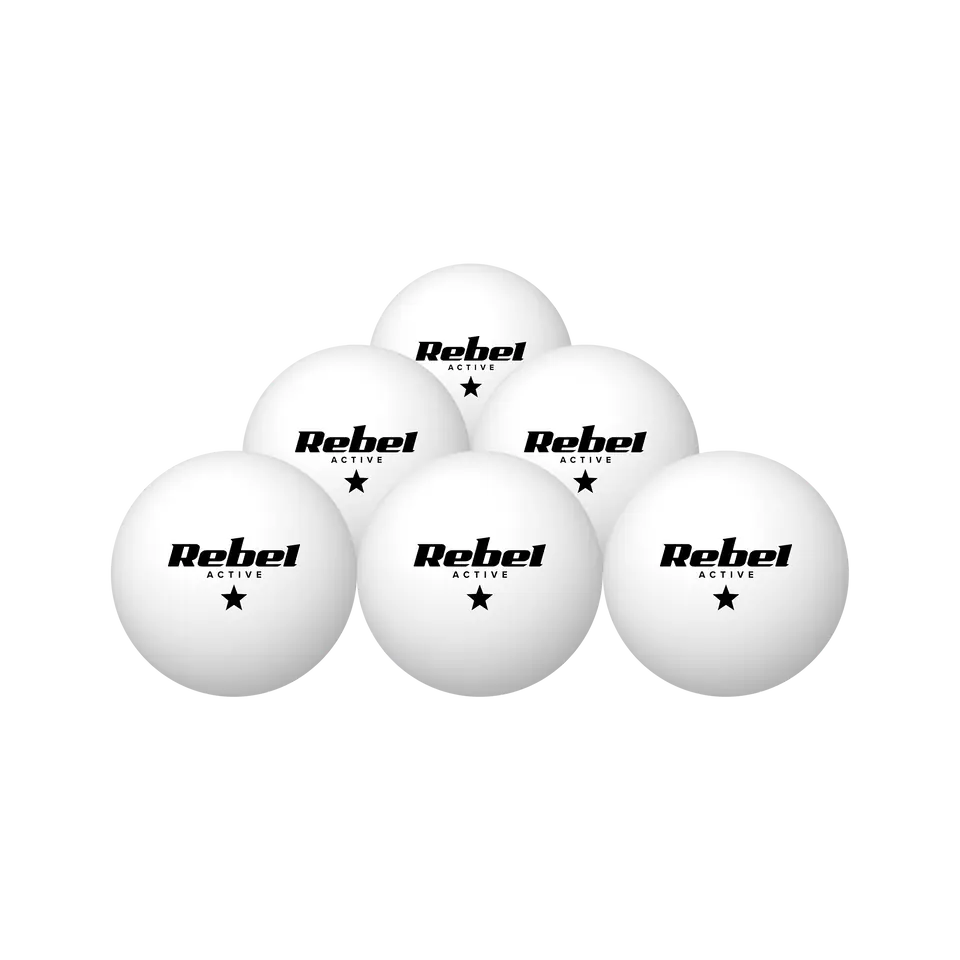⁨Zestaw piłeczek do tenisa stołowego * , materiał ABS, 6 szt, REBEL ACTIVE⁩ w sklepie Wasserman.eu