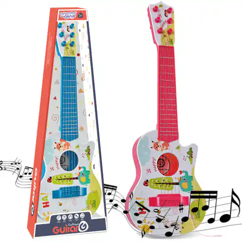 ⁨WOOPIE Gitara Akustyczna dla Dzieci Różowa 55 cm⁩ w sklepie Wasserman.eu