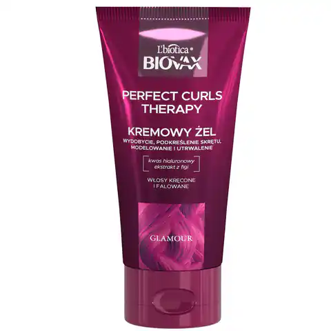 ⁨L`BIOTICA BIOVAX Glamour Kremowy Żel Perfect Curls Therapy - do włosów kręconych i falowanych 150ml⁩ w sklepie Wasserman.eu